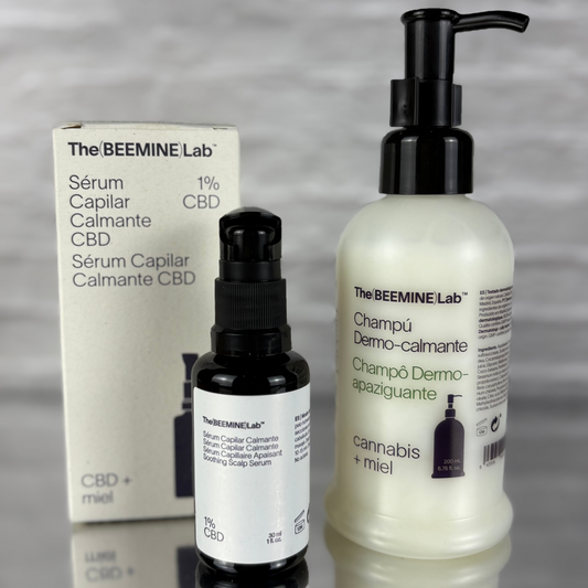 Tratamiento capilar con CBD Beemine – Champú y sérum fortalecedor