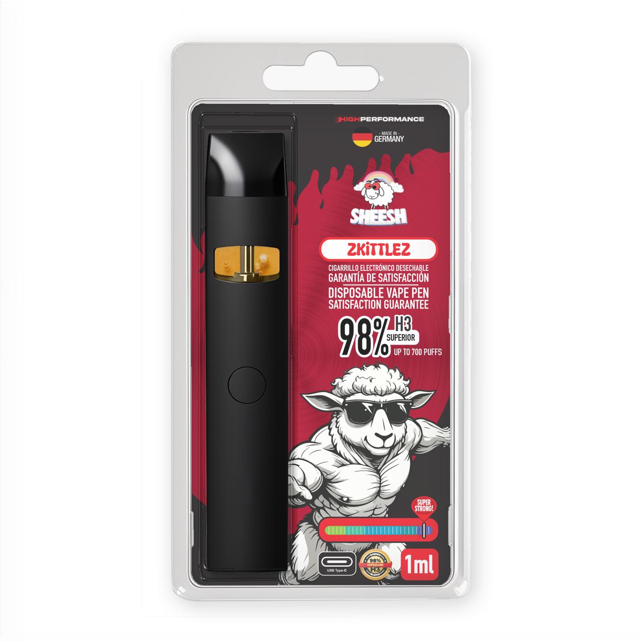 VAPE DESECHABLE H3 98% ZKITTLEZ 1ML – SHEESH