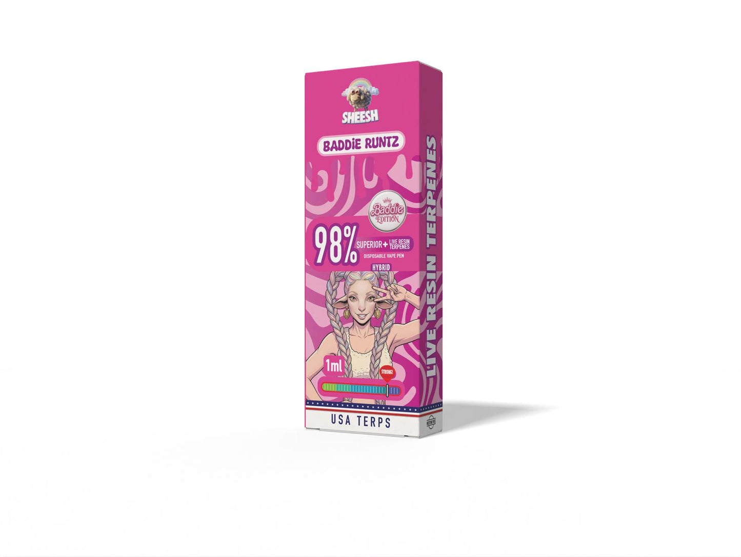 VAPE DESECHABLE H3 98% BADDIE RUNTZ 1ML – SHEESH